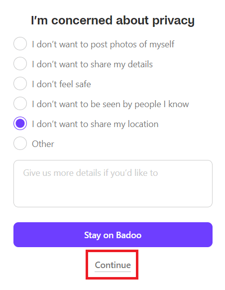 Check the pre defined reason or provide your own. How to Delete a Badoo Account