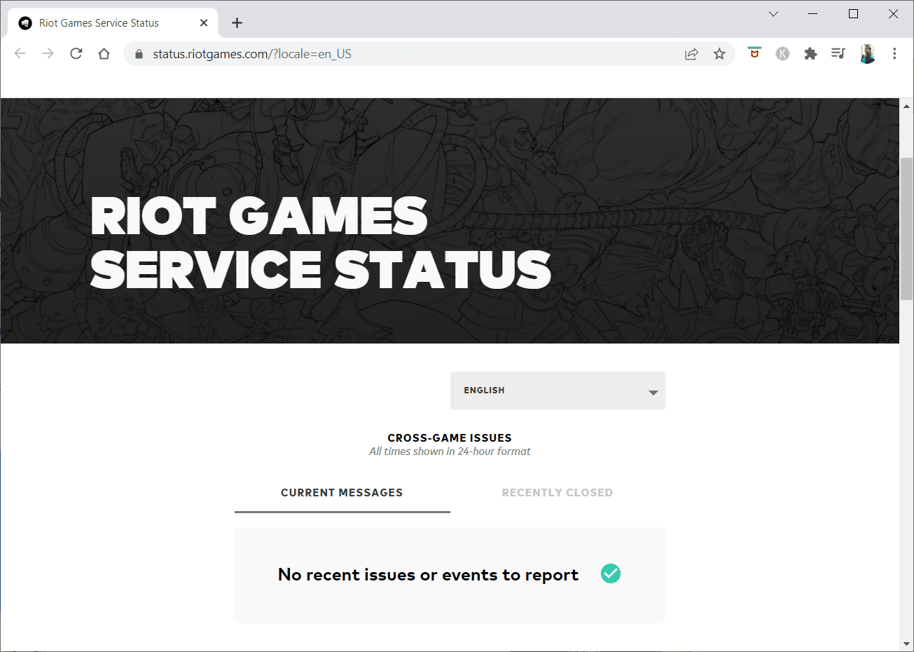 check the Riot Games Service Status website for further announcements regarding the server maintenance or downtime 