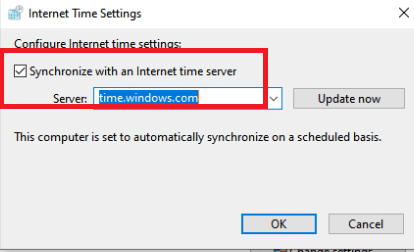 Check the Synchronize with an Internet time server option. Fix Steam Client Bootstrapper Is Not Responding
