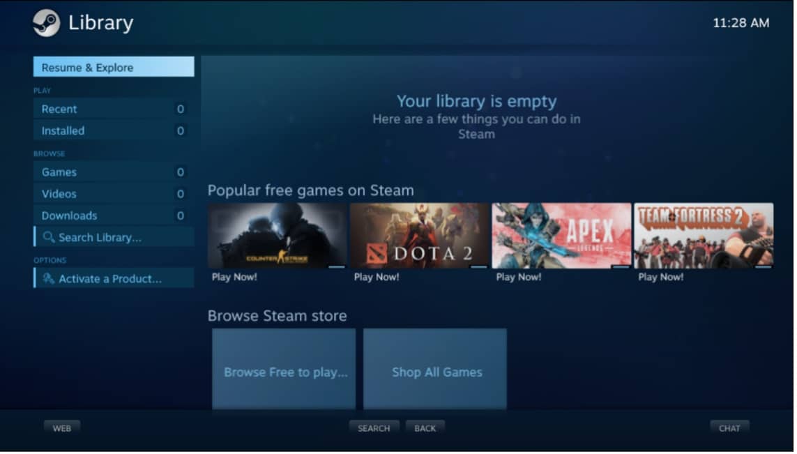 Choose any game you want to play and click on it to launch.