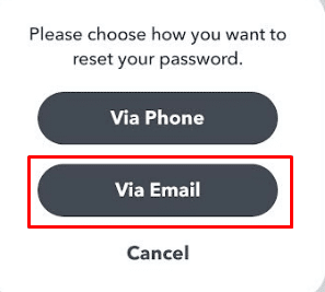 Choose either via Phone Number or via Email