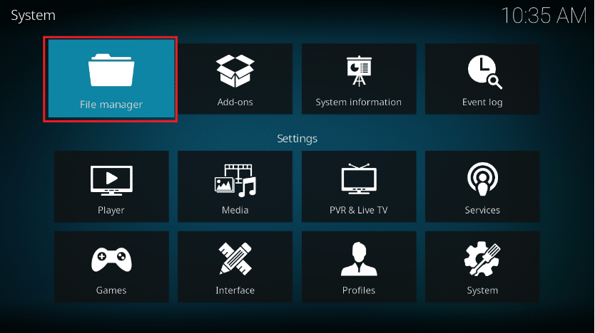 Choose File manager from the given tiles. How to Watch Kodi NBA Games