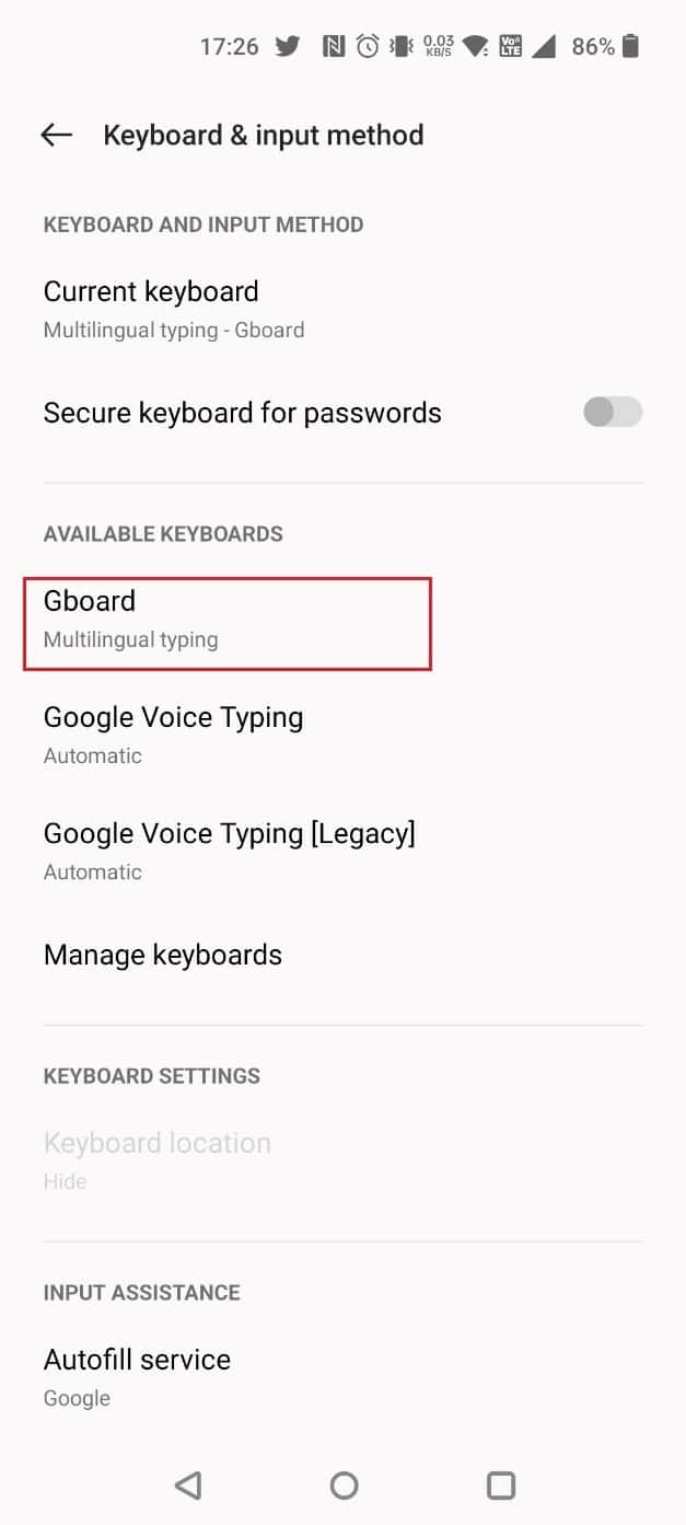 Choose Gboard under AVAILABLE KEYBOARDS | unsend GIF on Messenger