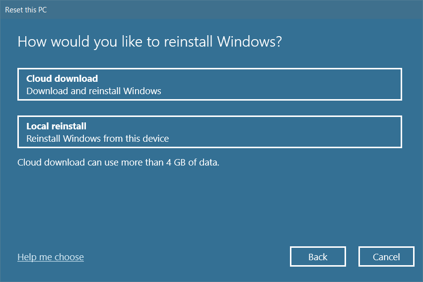 choose how you are going to reinstall Windows from two options. Fix 0x80004002 No such interface supported on Windows 10