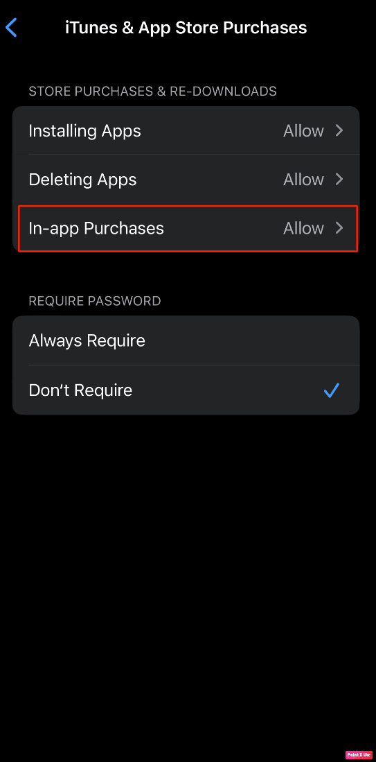 choose in app purchases