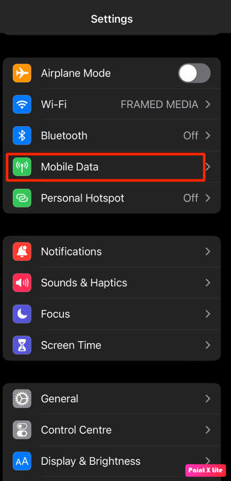 choose mobile data option