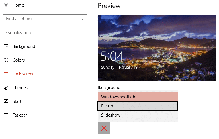 choose picture instead of Windows spotlight