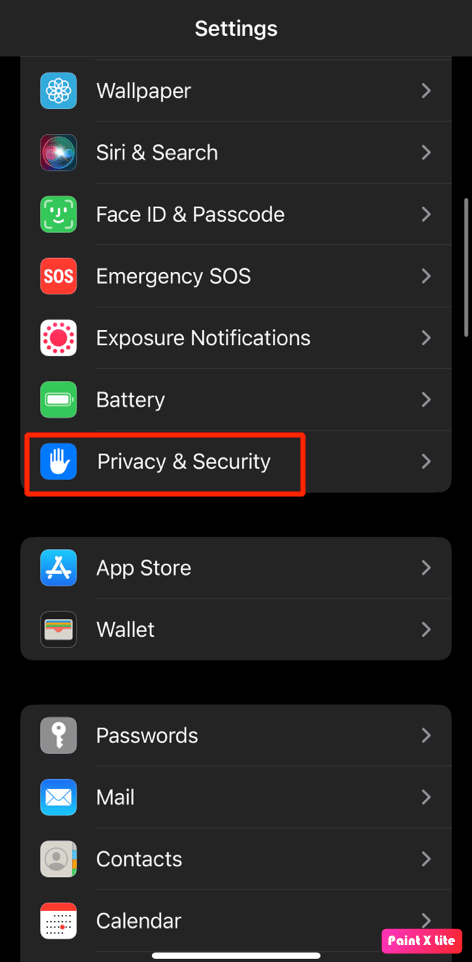 выберите конфиденциальность и безопасность | Как исправить iPhone Share: «Мое местоположение неактивно»