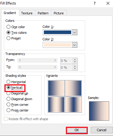 Choose shading styles and click ok