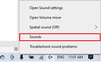 Choose Sounds from the context menu.