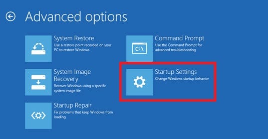 Choose Startup Settings. Fix Yellow Screen of Death Error in Windows 10