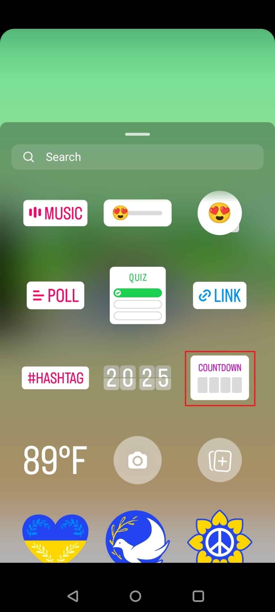 Choose the countdown sticker