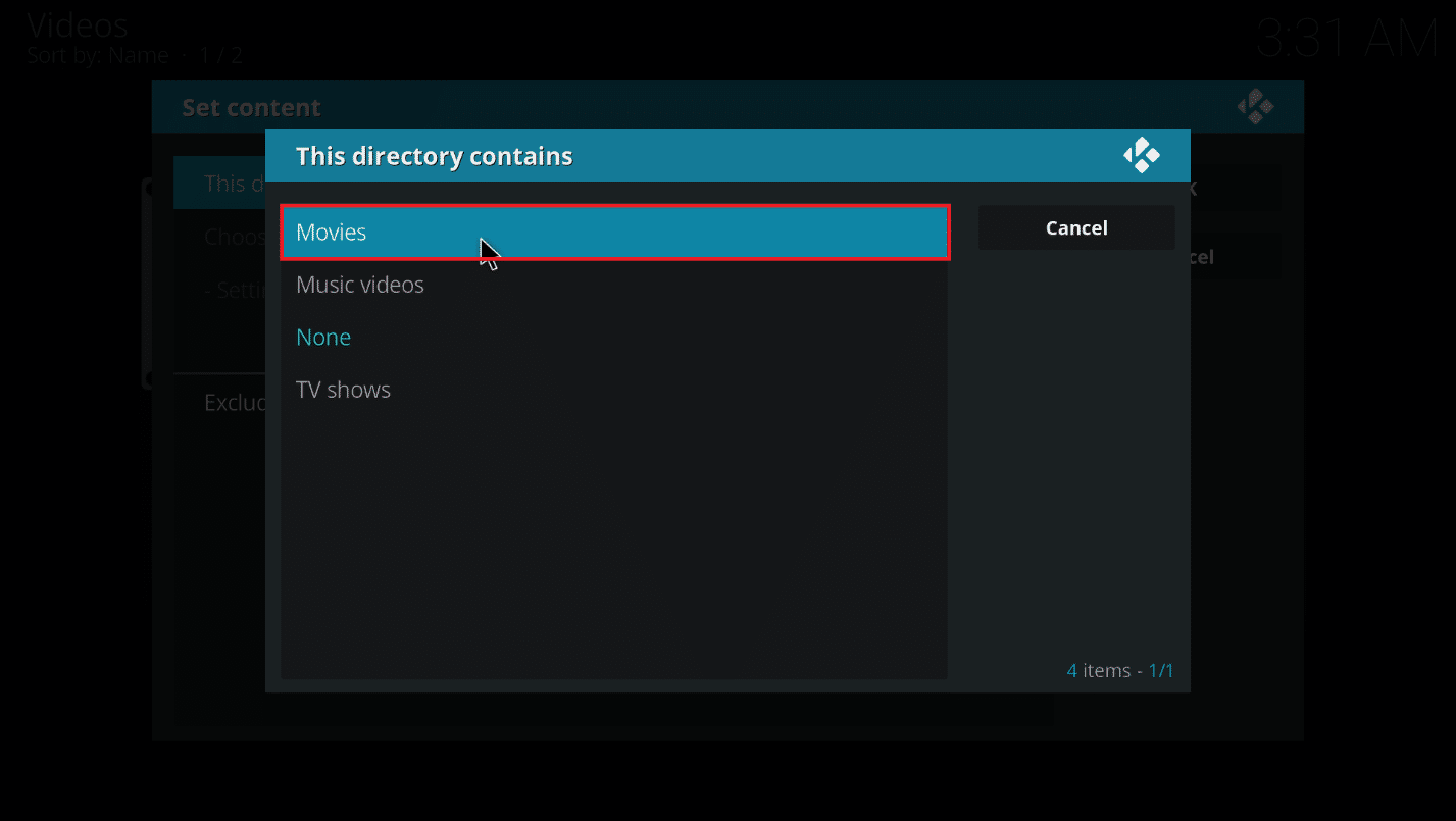 Choose the option Movies to set the type of data in the file. How to Add IMDB on Kodi