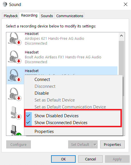 Wybierz opcje Pokaż wyłączone urządzenia i Pokaż odłączone urządzenia z menu kontekstowego. Jak naprawić miks stereo Skype, który nie działa w systemie Windows 10