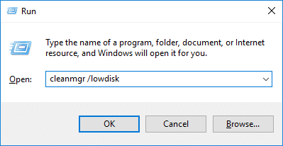 cleanmgr lowdisk