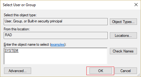 click OK to add the System user to specified Task