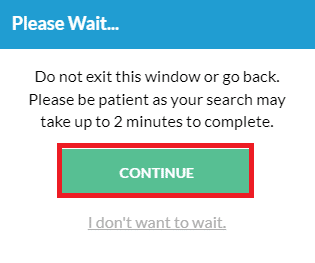 Click CONTINUE to confirm the process