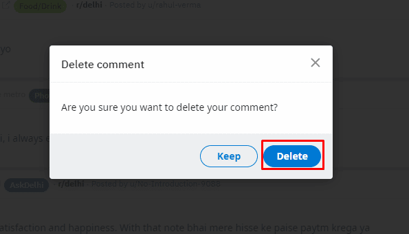 Click Delete to finally delete