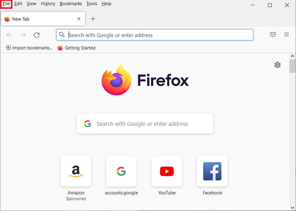 Click File in the top right corner of the screen. Fix Firefox Connection Reset Error