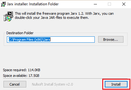 Click Install to start the installation process