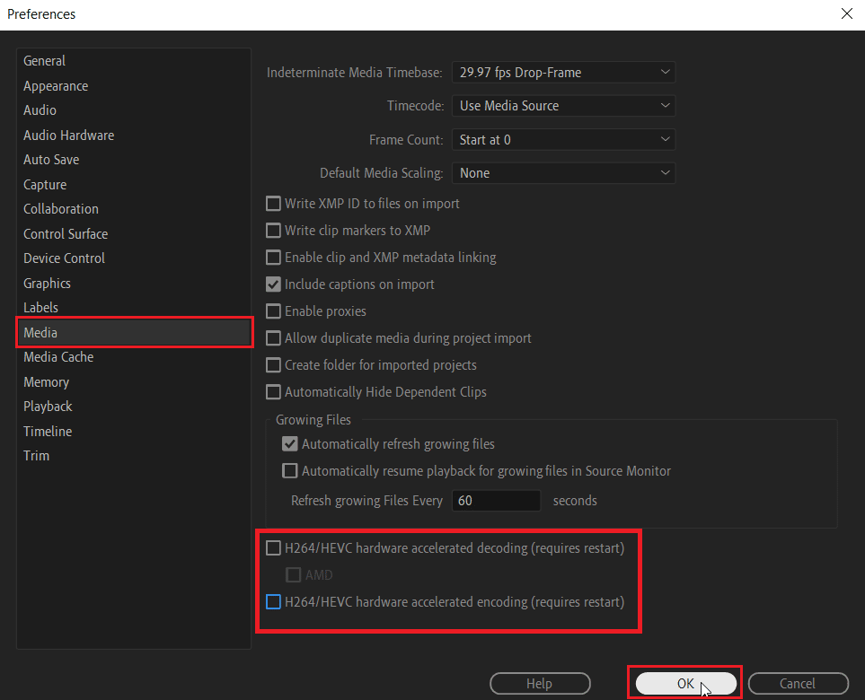 click media and disabled the options and click ok. How Do I Fix Accelerated Renderer Error