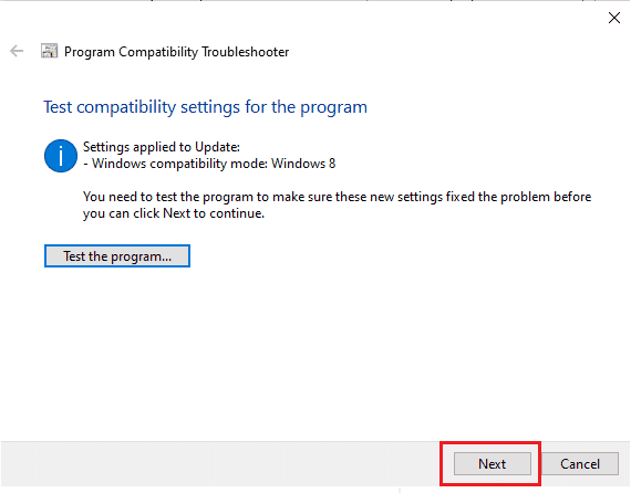 Click Next to continue. Fix Error 1105 Discord in Windows 10