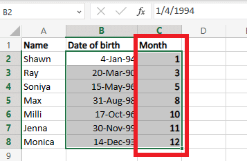 Click Ok button to sort the dates 