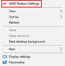 click on AMD Radeon Settings