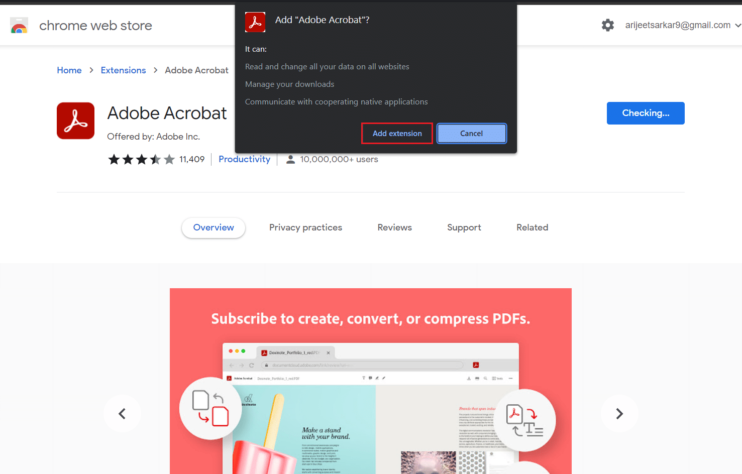 click on Add extension button. How to Fix PDFs Not Opening in Chrome