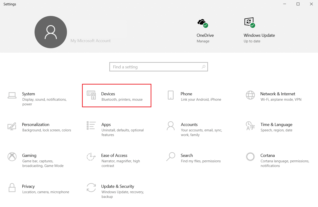 click on Devices settings in Windows Settings. Fix Touchpad Scroll Not Working on Windows 10