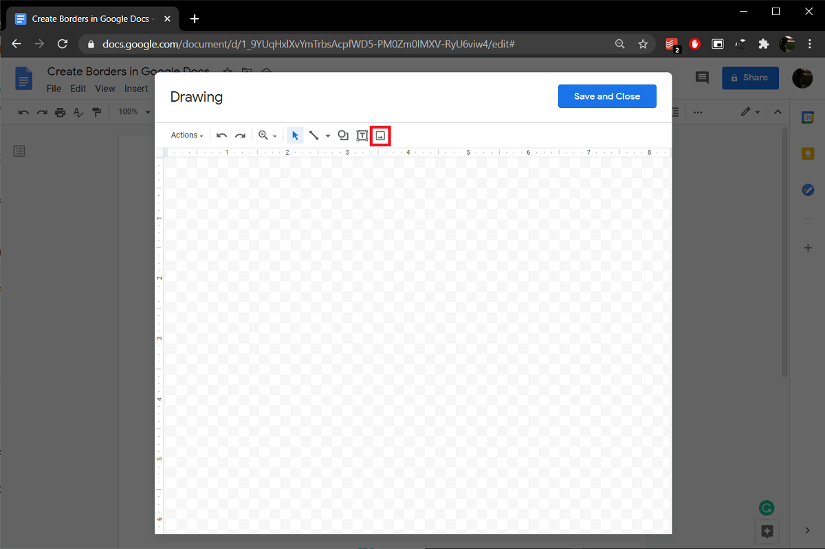 click on Image and upload the copy saved on your computer | How To Create Borders In Google Docs?