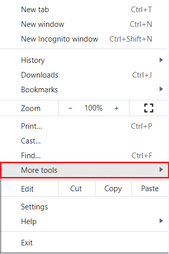 click on More tools option in google chrome