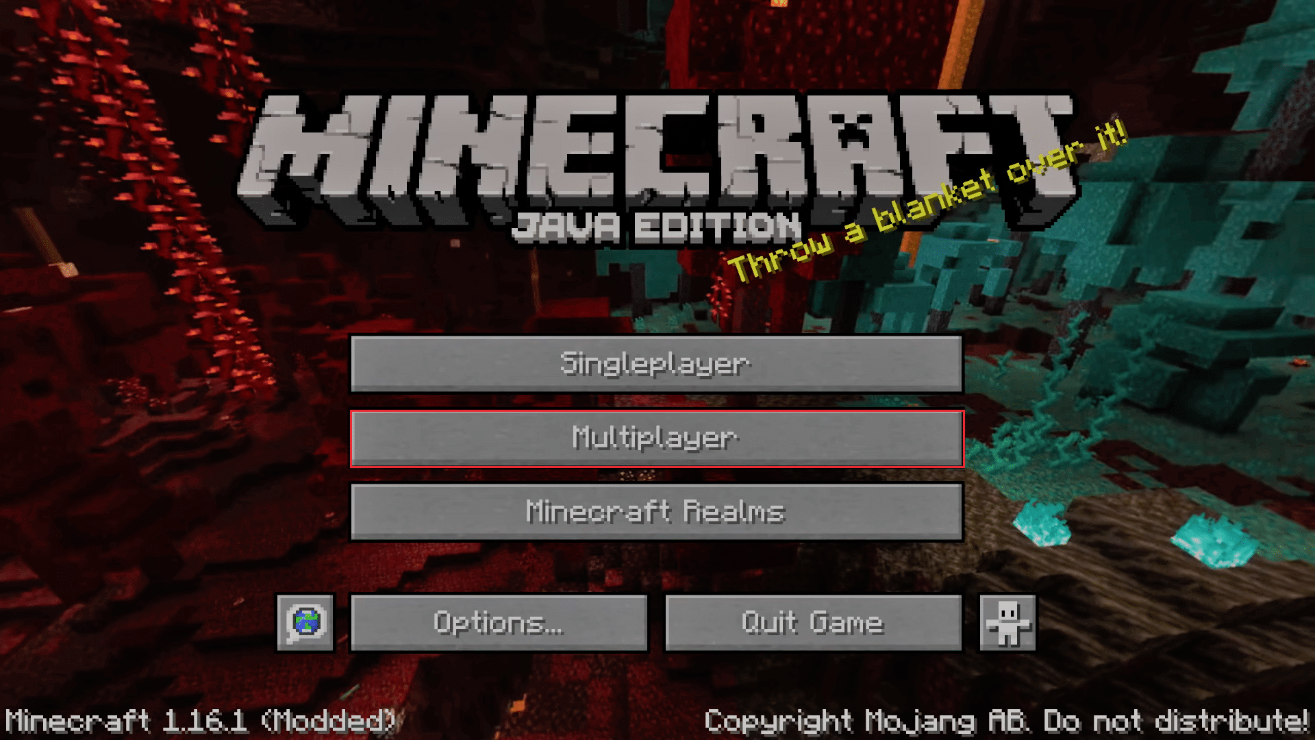 click on Multiplayer option in Minecraft
