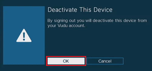 click on OK for the Deactivating This Device popup