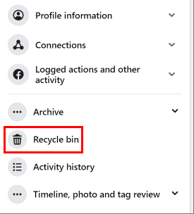 click on Recycle bin