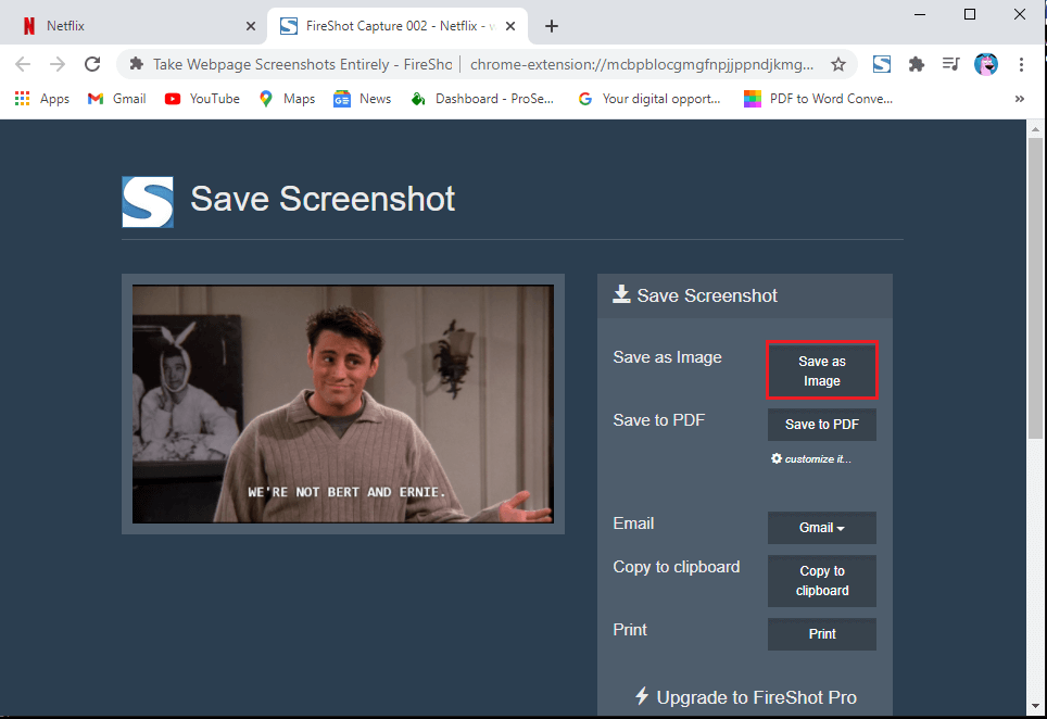click on 'Save as image' to save the screenshot on your system. | How to take a Screenshot on Netflix