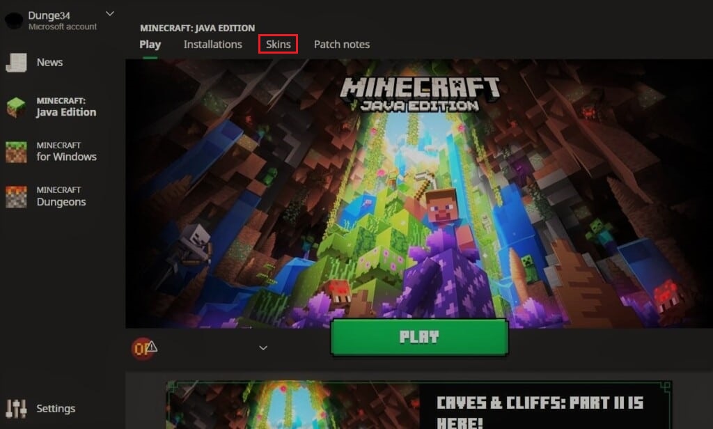 Haga clic en la pestaña Máscaras en el iniciador de Minecraft. Reparar Minecraft no pudo autenticar su conexión en Windows 10