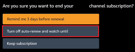 click on Turn off auto-renew and watch until [renewal date] | How to Cancel BET Plus Subscription