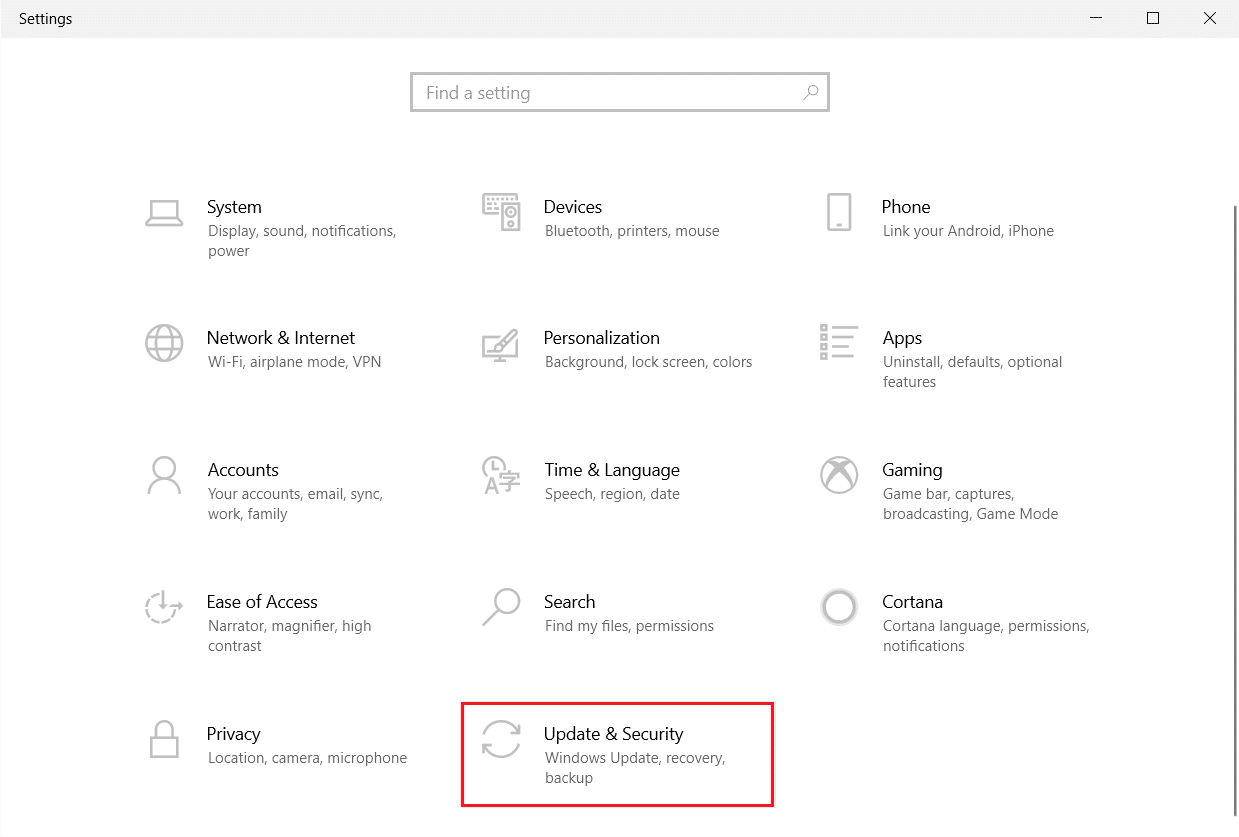 select update and security setting. Fix Windows 10 Update Error 0xc1900204