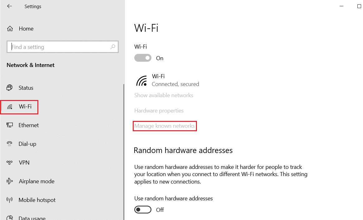 click on Wifi and select Manage known networks