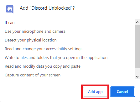 Click on Add app to confirm the action. How to Get Discord Unblocked at School