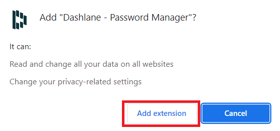 Click on Add extension in the pop up