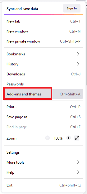 Click on add-ons and theme