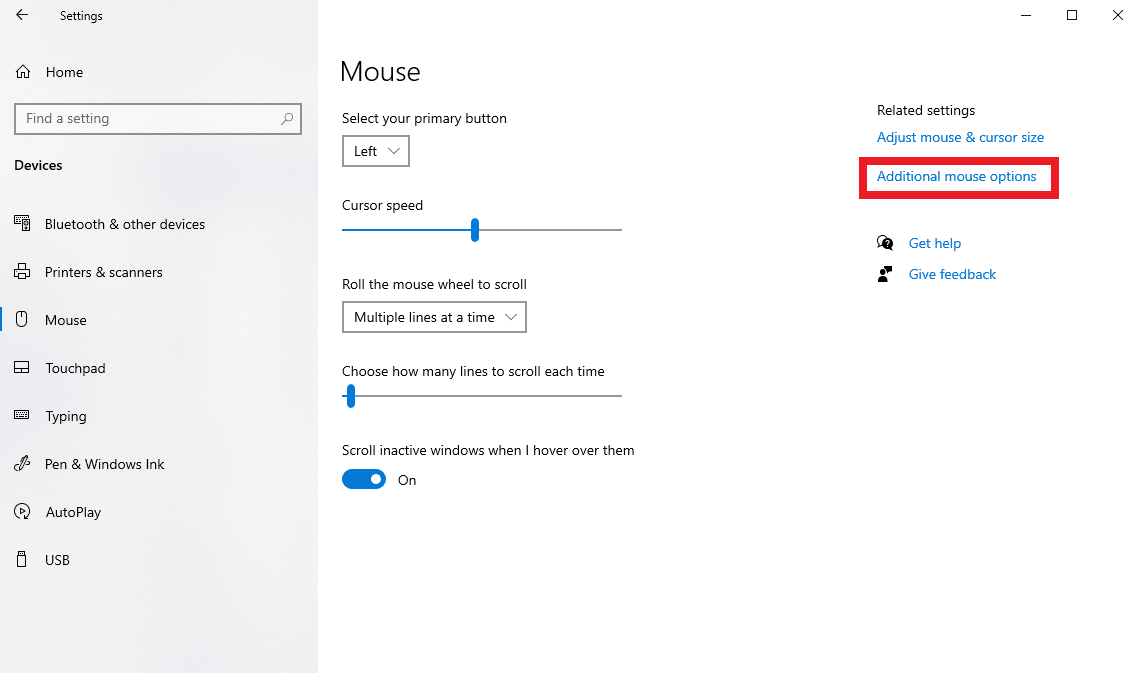 click on Additional mouse options. Fix Can’t Left Click in League of Legends Issue