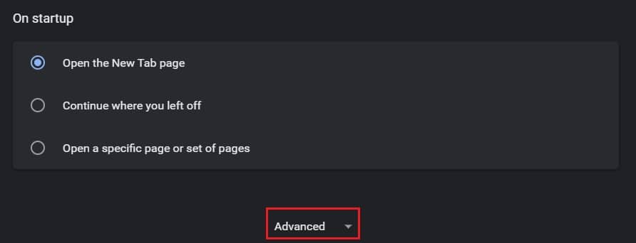 click on advanced at the bottom of the settings page