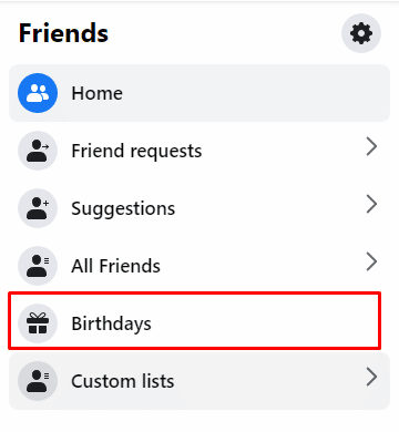 Click on Birthdays in the left pane