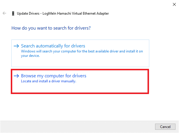  click on Browse my computer for drivers to locate and install a driver manually. 