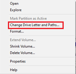 Click on Change Driver Letter and Paths