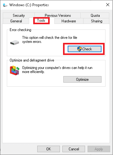 Click on Check as shown below. Why is My Windows 10 Computer So Slow