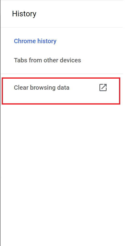Click on Clear all browsing data 